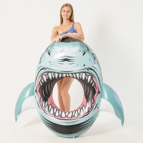 3D Buoyancy Ring For Swimming; Beach; Pool Party; Inflatable Shark Floating Ring For Adults