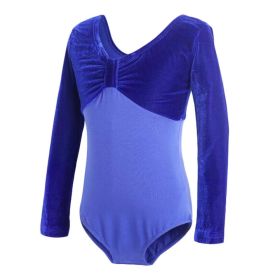 Long Sleeve Ballet Dance Gymnastics Leotards Ballet Leotards for Girls, Royal Blue