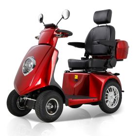 Fastest Mobility Scooter With Four Wheels For Adults & Seniors, Red 800W