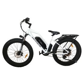 AOSTIRMOTOR 26" 750W Electric Bike Fat Tire P7 48V 12.5AH Removable Lithium Battery for Adults with Detachable Rear Rack Fender(White)S07-G