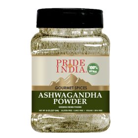 Pride of India – Natural Ashwagandha Root Ground – Health Benefits – Good for Energy Level/Body Functions – No Gluten/ Additives – Easy To Store – 8 o