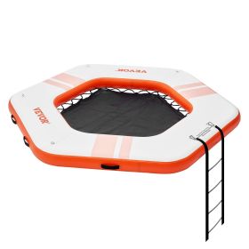 VEVOR Inflatable Floating Dock, Ã¸8.5FT Inflatable Dock Platform with Ã¸5FT Trampoline Mesh Pool