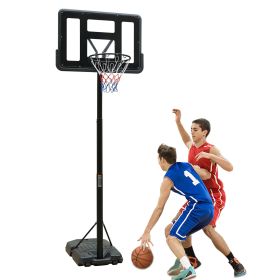 Portable Basketball Hoop Height Adjustable basketball hoop stand 6.5ft - 10ft with 44 Inch Backboard and Wheels for Adults Teens Outdoor Indoor