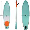 Inflatable Stand Up Paddle Board W SUP Accessories & Backpack Leash Double Action Hand Pump Repair Kit for Youth & Adult