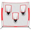 Portable Baseball Net Black and Red 72"x41.3"x72" Polyester