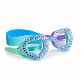 Children's Anti-fog Swimming Goggles; Rhinestone Decor Swimming Glasses For Boys Girls; Swimming Equipment (Color: Blue)