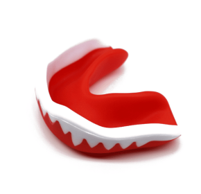 Mouth Guard Gum Shield Professional Mouth Guard for Contact Sports Adult (Color: red-white)