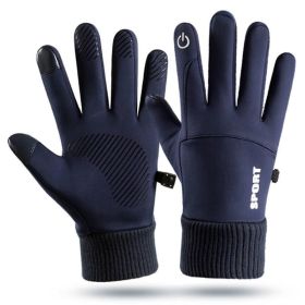 Men Winter Waterproof Cycling Gloves Outdoor Sports Running Motorcycle Ski Touch Screen Fleece Gloves Non-slip Warm Full Fingers (Color: B, size: XL)