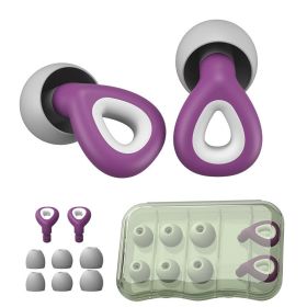 Waterproof Swimming Ear Plugs for Adults (Color: Purple)