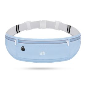 Slim Running Pack Exercise Waist Pack Belt Pouch Bags (Color: Blue)