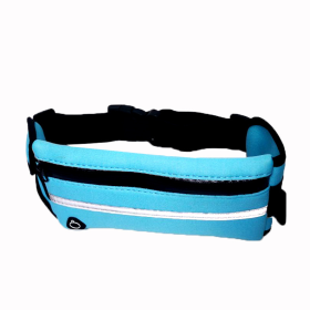 Unisex Portable Waist Bag; Canvas Outdoor Phone Holder; Waterproof Belt Bag; Fitness Sport Accessories For Running And Jogging (Color: Blue)