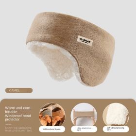 Winter riding warm earmuffs Double layer fleece earmuffs windproof outdoor sports earmuffs earmuffs for men and women (colour: DEZ38 Camel (Headworn), size: One size fits all)