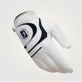 Men's White Golf Gloves; PU Wear-resistant Breathable Gloves For Left & Right Hands; Sports Clothing & Equipment (Items: Right Hand Size 25)