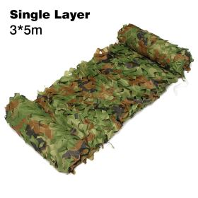 Woodland Camo Netting Camouflage Net Privacy Protection Camouflage Mesh For Outdoor Camping Forest Landscape Hiking (Color: Green)