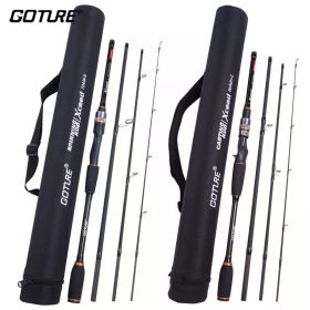 Goture Xceed 4 Setions Travel Fishing Rod With Fuji Guide Ring Carbon Fiber 1.98-3.6M Spinning Casting Lure Rod For Carp Fishing (length: Spin-2.1m-M(FUJI))