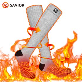 Savior Heat Battery Electric Heated Socks For Men Winter Warm Outdoor Sports Rechargeable Thermal Socks Foot Women For Cycling (Color: S01G, size: L)