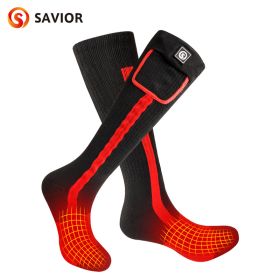 Savior Heat Battery Electric Heated Socks For Men Winter Warm Outdoor Sports Rechargeable Thermal Socks Foot Women For Cycling (Color: S04R, size: L)