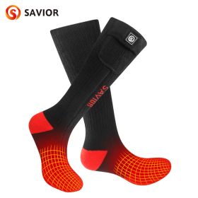 Savior Heat Battery Electric Heated Socks For Men Winter Warm Outdoor Sports Rechargeable Thermal Socks Foot Women For Cycling (Color: S06R, size: L)