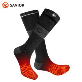 Savior Heat Battery Electric Heated Socks For Men Winter Warm Outdoor Sports Rechargeable Thermal Socks Foot Women For Cycling (Color: S05B, size: L)