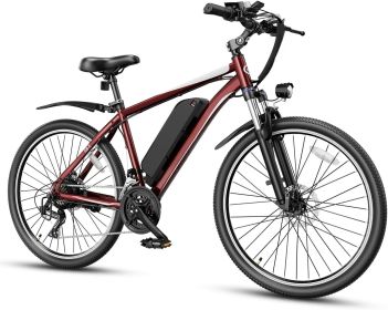 Electric Bike for Adults, [850W Motor Peak] [55Miles PAS 25MPH] Ebike, 26" Electric Mountain Bike with 450Wh Removable Battery (Color: Red)