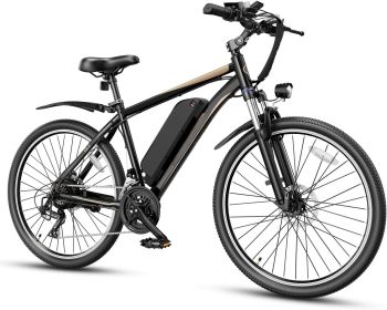 Electric Bike for Adults, [850W Motor Peak] [55Miles PAS 25MPH] Ebike, 26" Electric Mountain Bike with 450Wh Removable Battery (Color: Black)