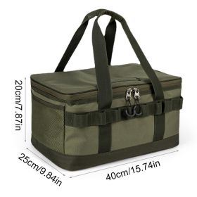 Outdoor Camping Storage Bag Camping Meal Bag Large Storage Lamp Tableware Bag Camping Tool Picnic Camp Travel Bag (Color: Green)