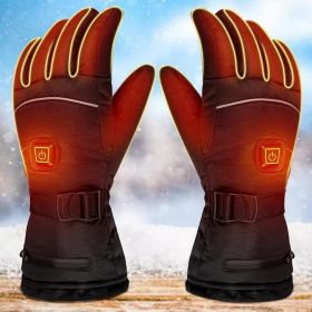 Winter USB Electric Motorcycle Gloves With Rechargeable Battery Men Women Waterproof Heated Thermal For Cycling Gear M/L/XL (size: M)